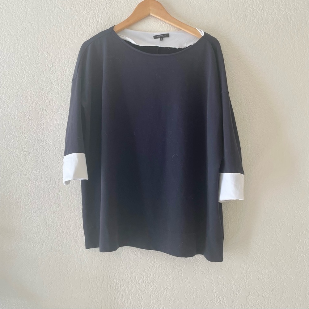 Lafayette 148 New York cuffed pull over shirt top